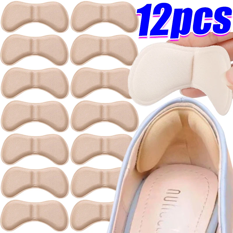 2/12pcs Heel Insoles Patch Pain Relief Anti-wear Cushion Pads Feet Care Heel Protector Adhesive Back Sticker Shoes Insert Insole