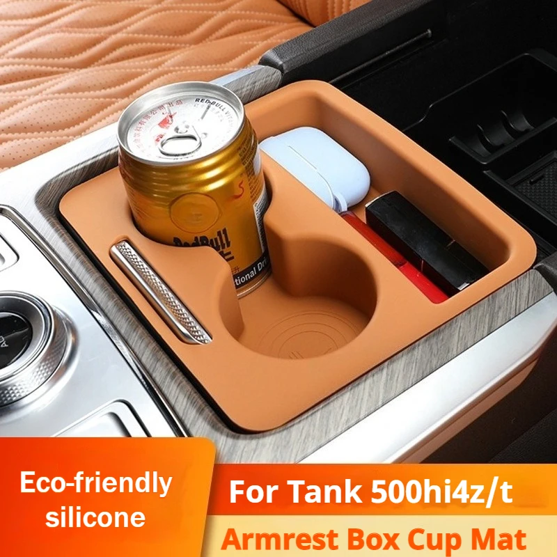 

For GWM Tank 500 Hi4‑T Car Armrest Box Cup Pad for Tank 500 Hi‑Charge for Tank 500 Hi4‑T PHEV /Hi4‑Z Silicone Storage Bag
