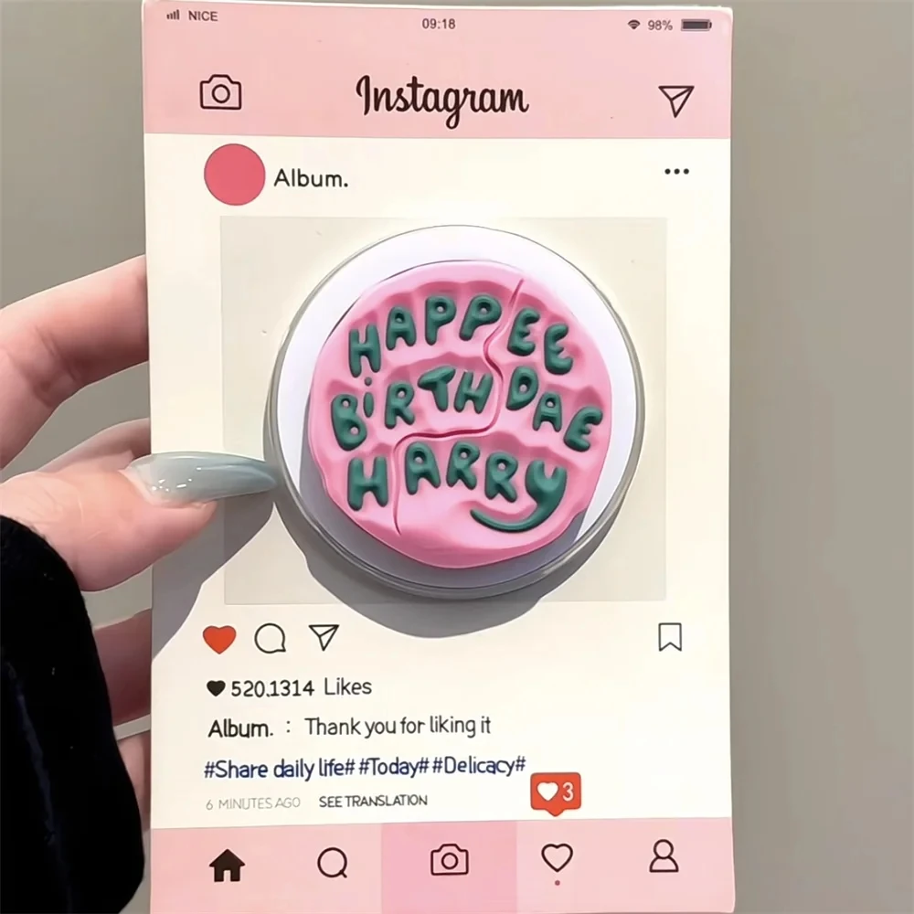 

INS милый английский буквенный розовый магнитный держатель Grip Tok подставка для телефона поддержка IPhone 17 16 Samsung Pad Magsafe Smart Tok кронштейн