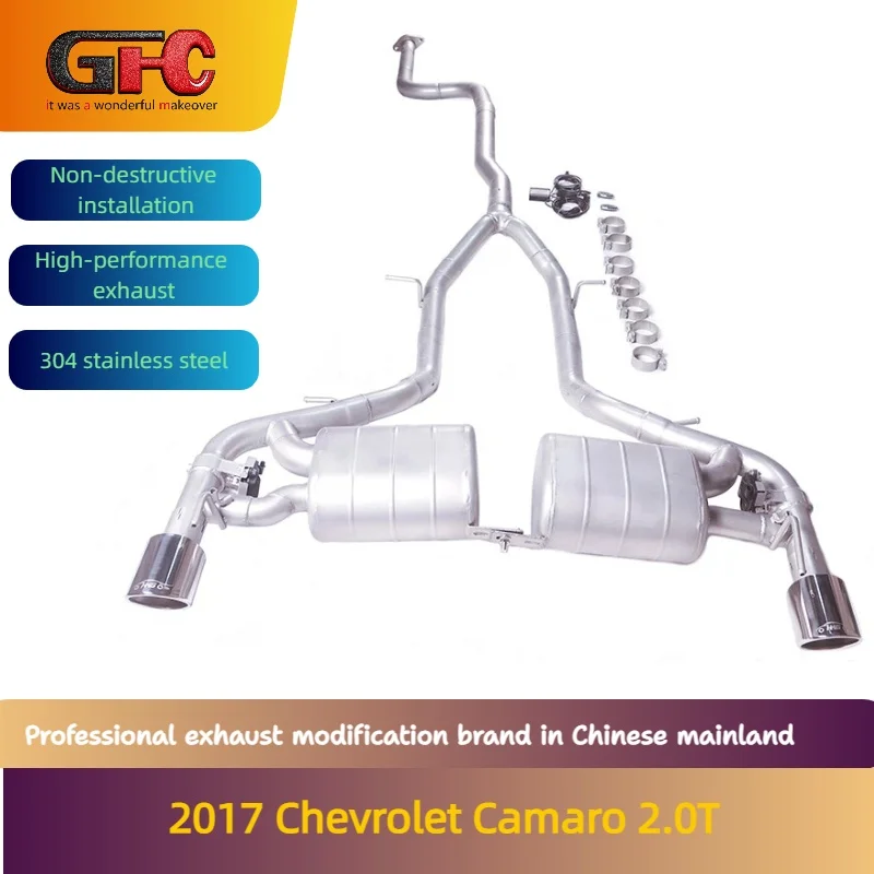 

GFC brand for the 2017+ Chevrolet Camaro 2.0T Catback high-performance variable valve exhaust with mufflers and tips