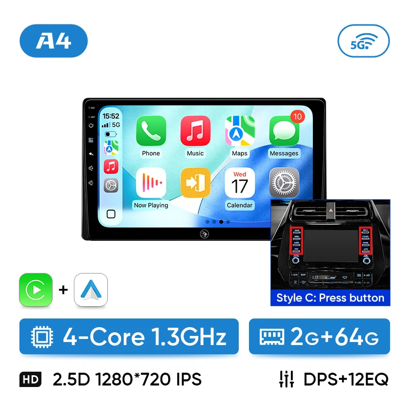 Ainavi Car Radio for Toyota Prius 2015-2020 9 Android Auto CarPlay