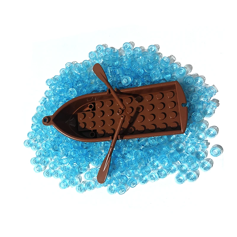 Roeien Scène 2551 21301 Houten Boot Roeispaan Onderdelen MOC Bricks Speelgoed Bouwstenen Oceaan Zeewater DIY Compatibel met LEGO