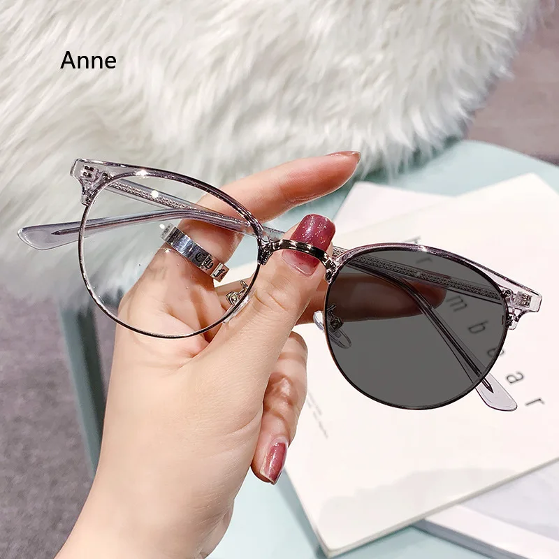 Unisex Color Changing Presbyopia Glasses High Definition Eyebrows Anti Blue Light Reading Eyewear Ultra Light Far Sight Goggle