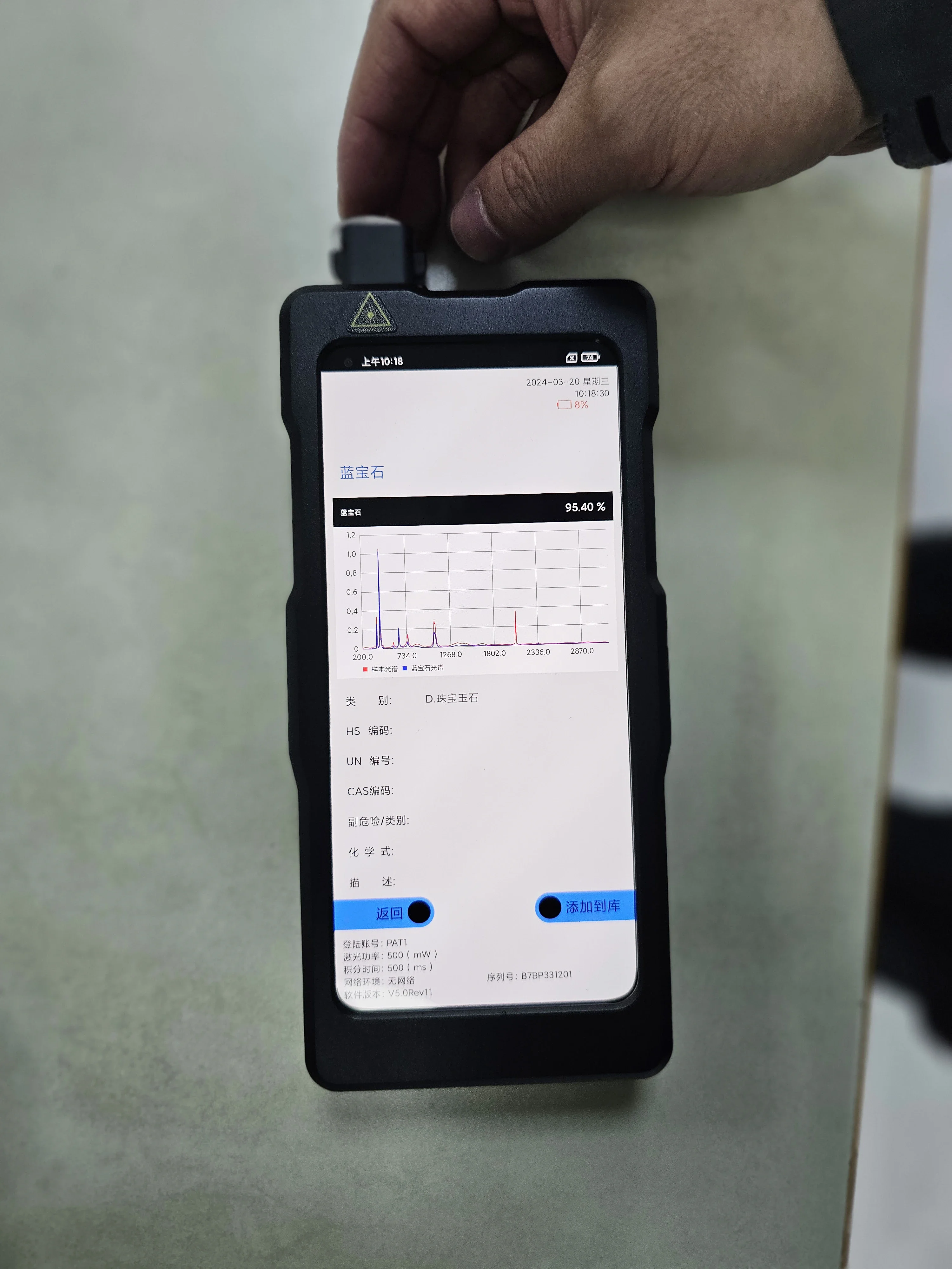 Handheld Raman Spectrometer Raman Spectrometer Portable Raman Spectrometer Nondestructive Testing Analysis Instrument