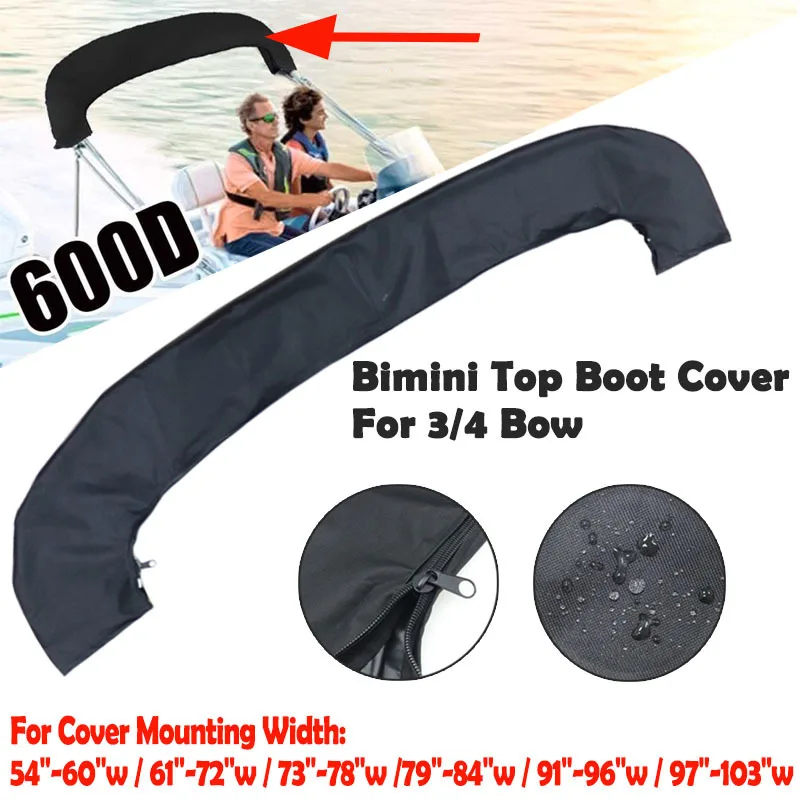 

Водонепроницаемый 600D 3/4 Bow Bimini Top Boot Cover без рамки, чехол для яхты и лодки с застежкой-молнией, пылезащитный чехол с защитой от УФ-лучей, морские аксессуары