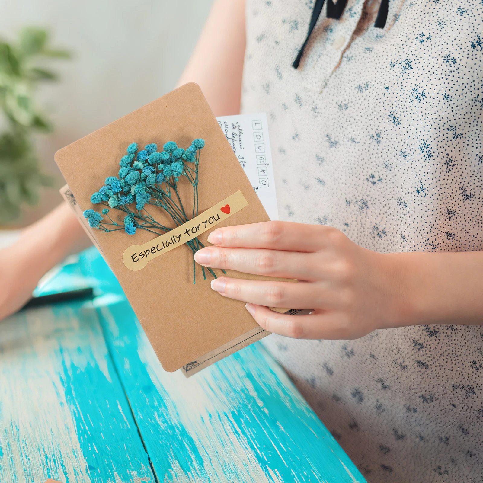 

3D Greeting Cards Paper Sculpture with Dried Flowers Christmas Invitation Wedding Anniversary Holiday Card Gifts