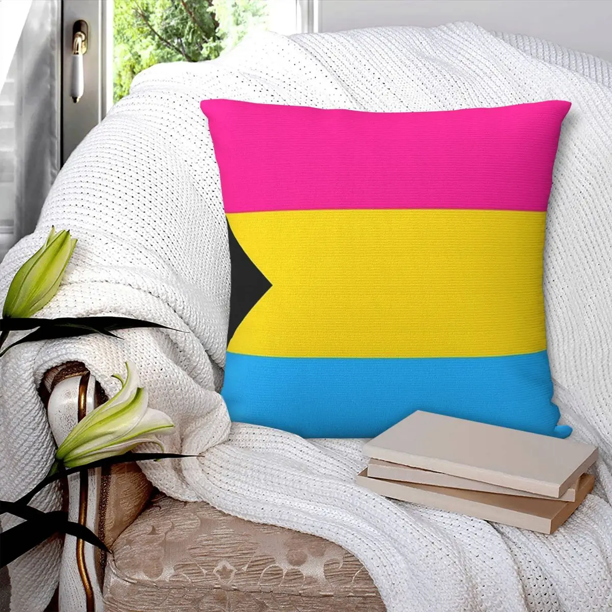 Demi Pan Flag Pride Pansexual Demiromantic Demisexual Square Pillowcase Pillow Cover Cushion Comfort Throw Pillow for Home Car