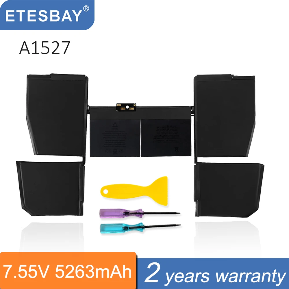 

ETESBAY A1527 5263mAh Laptop Battery For MacBook Retina 12" A1534 Early 2015 2016 Mid 2017 EMC 2746 2991 3099 MF855LL/A