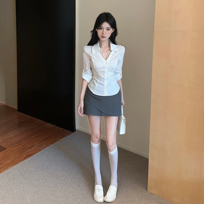 مثير فتاة حار طويلة Sve irt المرأة Faion مجموعة سليم صالح ort تنورة قطعتين مجموعة الشتاء تخفيف Sle الرغبة النقية Sle