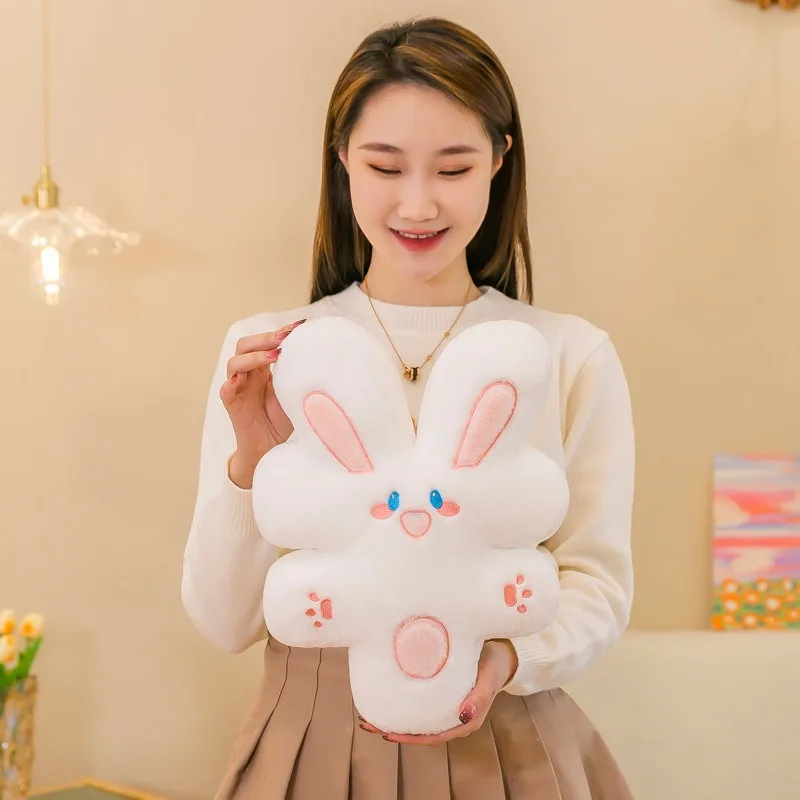 Wohlhabendes Hasenkissen, 40/80 cm, Plüsch-Kaninchen-Spielzeug, weiche gefüllte Kissenpuppe für Kinder, kreatives Geburtstagsgeschenk, reichhaltige Kaninchen-Plüschtiere
