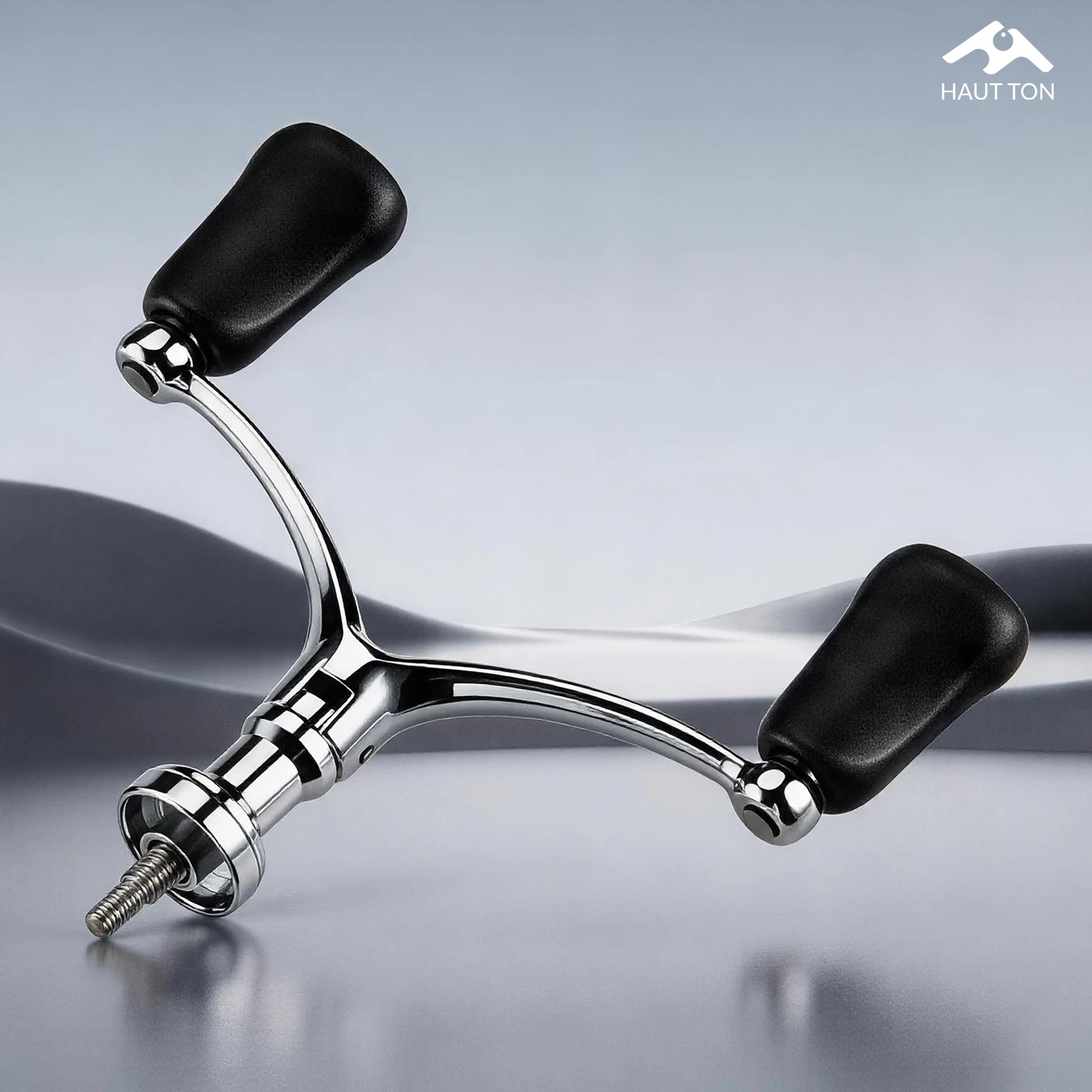 HAUT TON Metallischer, einschraubbare, faltbare Angelrollengriff aus hochfester Legierung, rutschfester Angelknauf, langlebiges, faltbares Design – Detail 8