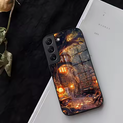 Read Books illustration Phone Case Glass for Samsung Galaxy S21 S22 S25 S20 S24 S23 Ultra Fe Plus A34 A54 A24 A16 A52 A53 M54 Co