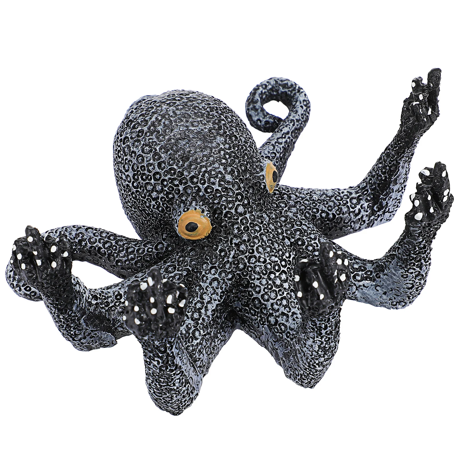 Octopus Aquarium Animal Sculpture Decor Funny Fish Tank Decorations Halloween Ornaments Decorate Tabletop Small Black