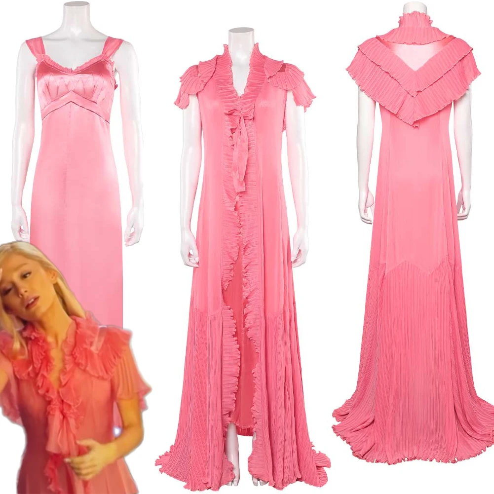 

2025 фильм злой 2 Глинда косплей розовое платье ночная рубашка халат пальто костюм комплект женские наряды на Хэллоуин карнавальное праздничное платье
