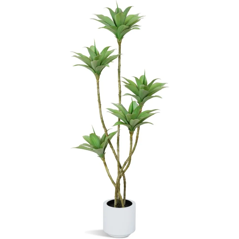

Artificial Tree 5.1 Feet Water Lily, 5 Potted Artificial Floor Plants for Living Room Decoration, Faux Silk Plants