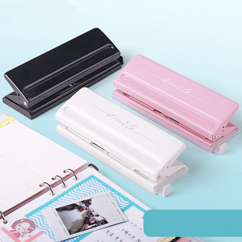 

Полезный дырокол для бумаги, 6 отверстий, регулируемый цвет, односторонняя канцелярская бумага для скрапбукинга, металлический дырокол с отрывными листами