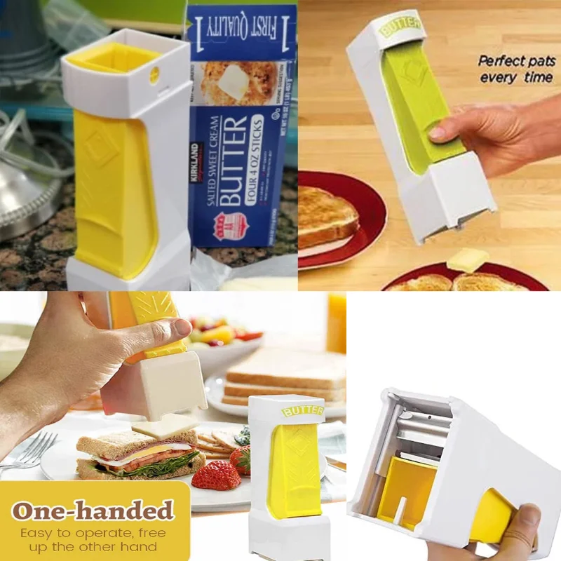 One Click Stick Butter Cutter Portable Butter Slicer Dispenser One Button Cheese Splitter For Quickly Making Bread Cakes Cookies