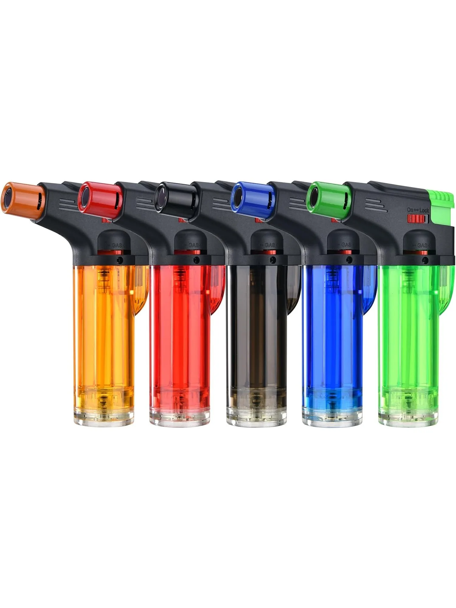 Briquet à gaz coupe-vent, briquet à cigares Portable, puissant Turbo gonflable, flamme de Butane, outil d'allumage pour barbecue de cuisine, 5 pièces