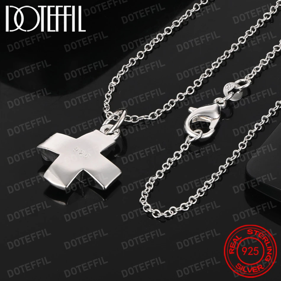 قلادة متقاطعة رائعة من الفضة الإسترليني عيار 925، إكسسوار هيب هوب أنيق وهدية للرجال والنساء #5