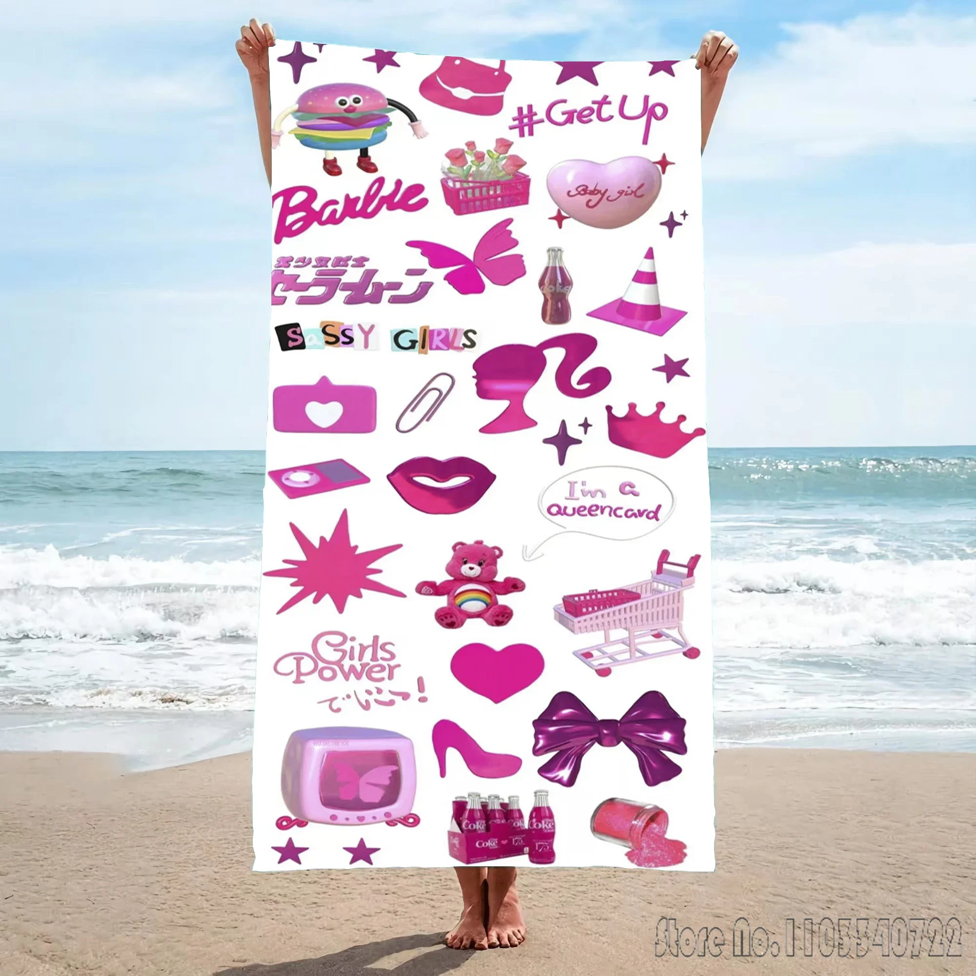 Barbie Princess Quick Dry Microfiber Bath Towels Microfiber Beach Swimming Towel Decor for Kids Gift 75x150cm