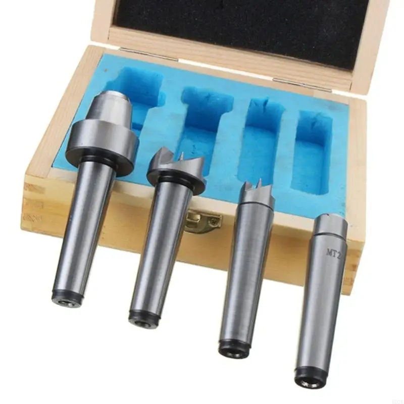 4Pcs MT2 Wood Lathe Turning Tool Spur Live Center Set Taper Tool For Wood Metalworking Bored Tailstock Lathe Milling B03E