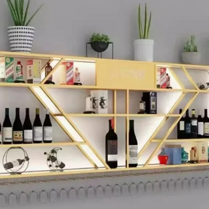 Modern Nightclub Bar Wine Holder Home Restaurant Cabinet Living Room Kitchen Storage Organization Cottage Wall Mesas Furniture