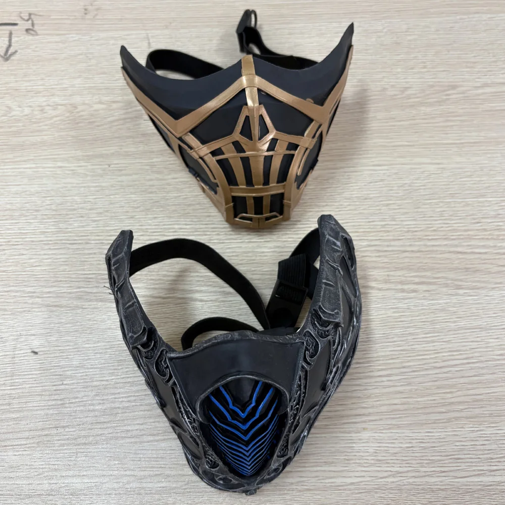 Mortal Kombat Half Face Mask Cosplay Sub-Zero Scorpion Latex Masks Halloween Carnival Dress Up Masquerade Party Costume Props view 6