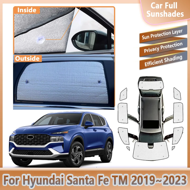 

Для Hyundai Santa Fe TM 2019 2020 2021 2022 2023, автомобильный солнцезащитный козырек, лобовое стекло, защита от УФ-лучей, солнцезащитные козырьки для окон, автоаксессуары