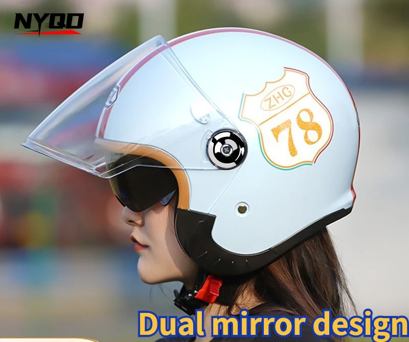 

2024 NEW motorcycle helmet for men and women 3C certification 3/4 helmet retro half helmet motorcycle commuting for all seasons