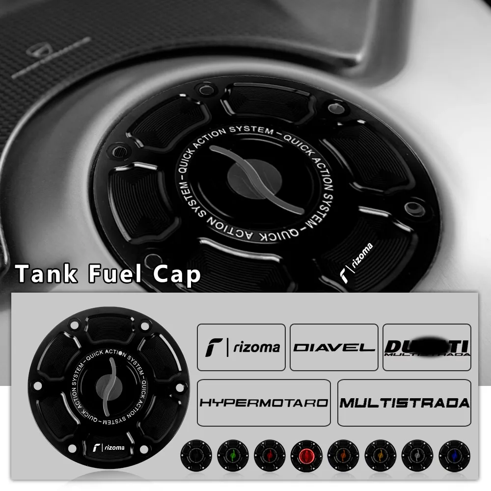 CNC Fuel Gas Tank cap Quick Release Cover Keyless for DUCATI MULTISTRADA 950 1200 S /1260 DIAVEL 1260 S HYPERMOTARD 950