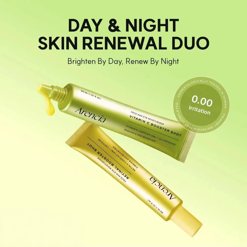 

Arencia Vitamin C Booster Shot Face And Eye Cream Brightens Skin Tone Fades Dullness Acne Scars And Provide Antioxidant Benefits