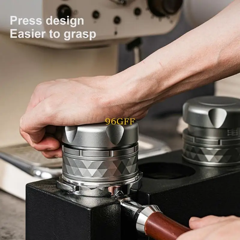 96GF Espresso Accessories 51MM Coffee Tamper Station Tool Calibrated Distributor for Machine Hand Tampers Stainless Steel
