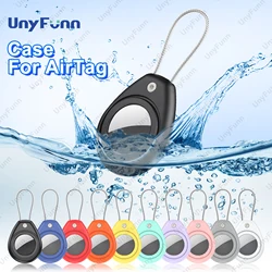 Waterproof AirTag Keychain Holder with Wire Cable Anti-Lost Protective Lock Case with Key Ring for Pets Luggage Keys Backpack