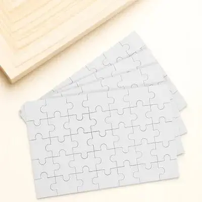 

8 Sheets Blank Jigsaw Pieces Sublimation Heat Transfer Wood Diy Family Game Gift Bag Sublimation Jigsaw Puzzle Blank