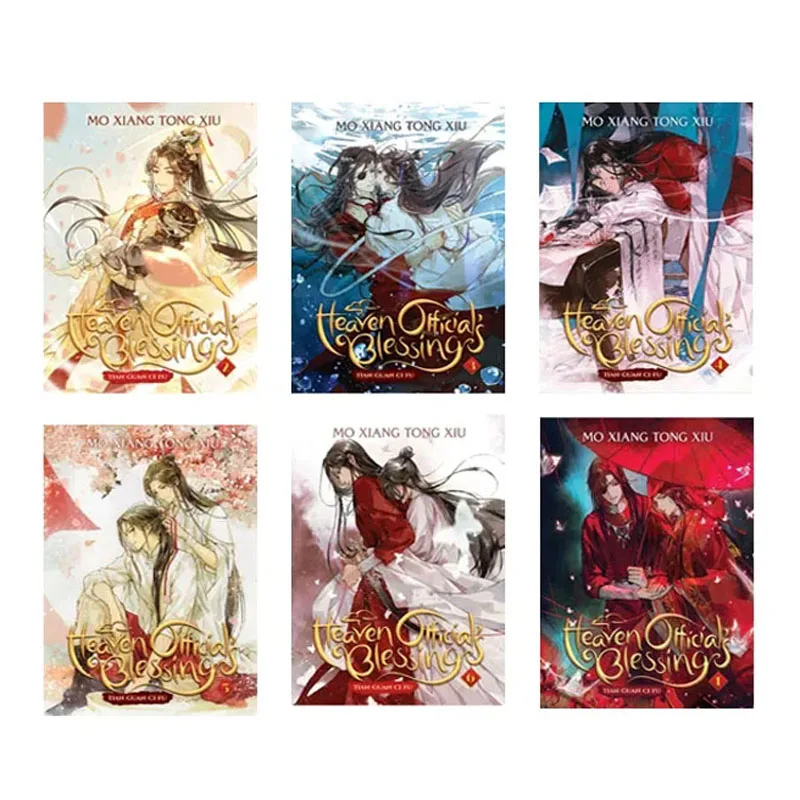 

1-6 Volume Tian Guan Ci Fu Genuine English Novel Heaven Official Blessing Mo Xiang Tong Xiu Novel Comic libros