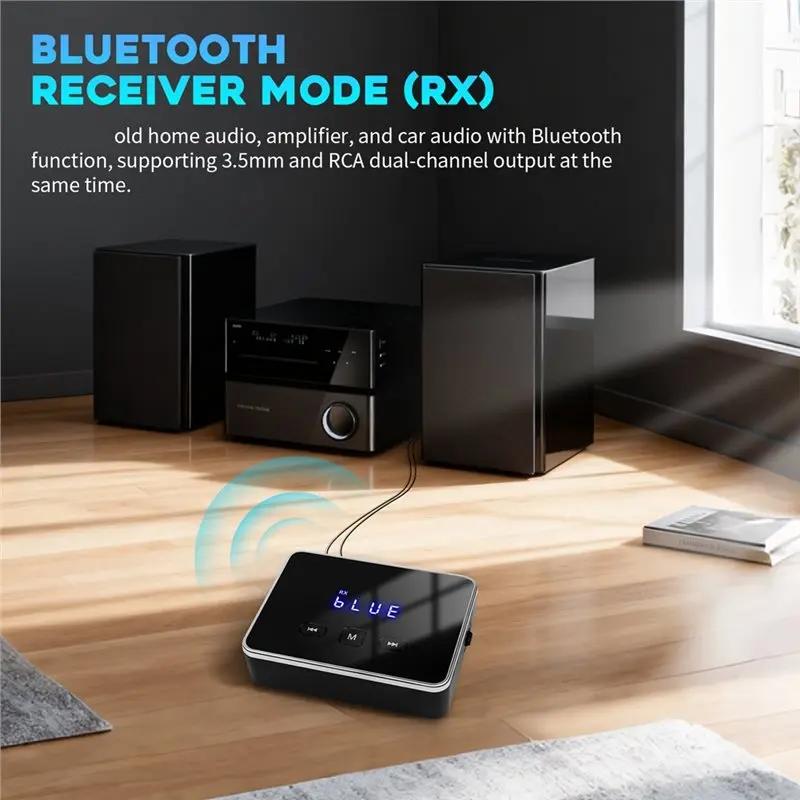Bluetooth 6.0 Car Receiver Transmitter For Aptx HD 3.5Mm Jack Aux Wireless Adapter-Y41A