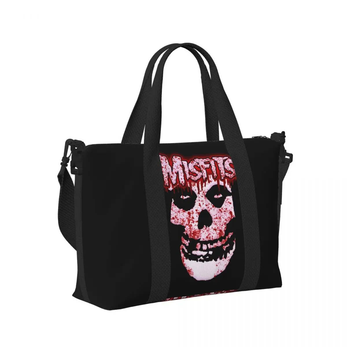 

Пляжная дорожная сумка Misfits Skull, большая вместительная сумка-тоут для спортзала, спортивная женская дорожная сумка для покупок