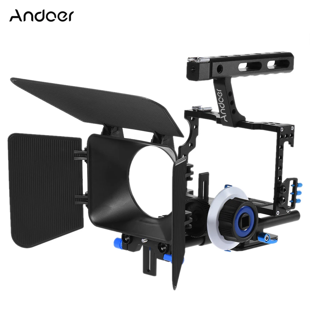 

C500 Aluminum Alloy Camera Camcorder Video Cage Rig Kit Film Making System w/ Matte Box + Follow Focus + Handle + 15mm Ro