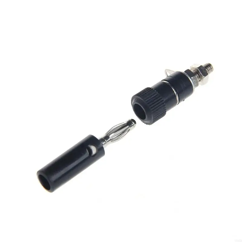 2025 جديد 10 أزواج أسود اللون الأحمر 4 مم ربط بعد أن مكبر صوت طرف موز المقبس مقبس القابس