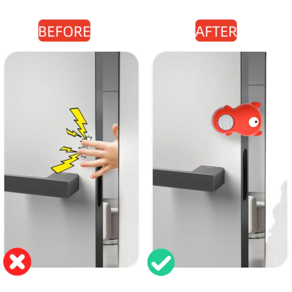Cartoon Rotating Door Stopper Finger Pinch Guards Prevent Baby Toddler Injuries with A Child Proof Door Stopper Finger Protector