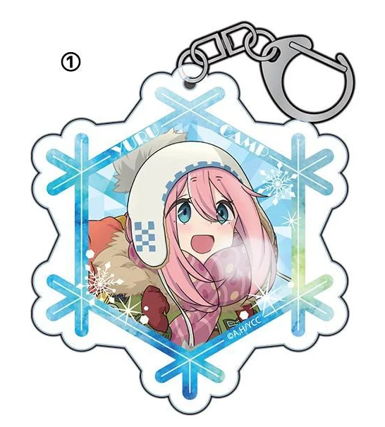 Game Kagamihara Nadeshiko Shima Rin Ogaki Chiaki Inuyama Aoi Ayano Keychain Doll Anime Acrylic Keyring Pendant for Gift