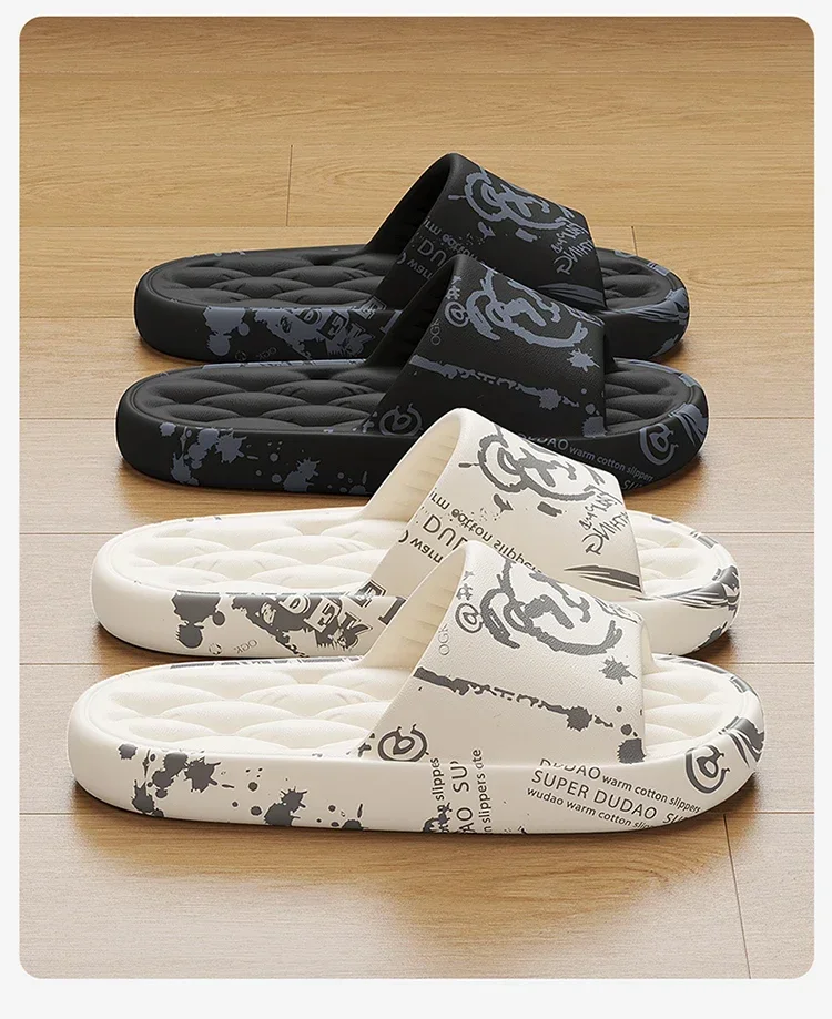 Badezimmer-Antirutsch-Hausschuhe Unisex für drinnen, geruchsabweisend, Sommer-Paar-Badesandalen im niedlichen Stil aus EVA-Material – Detail 6