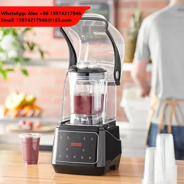 Commercial Quiet Blender 48 Oz 3.5 HP Programmable Touchpad Sound Enclosure 26000 RPM Stainless Steel Blade Countertop For Hotel