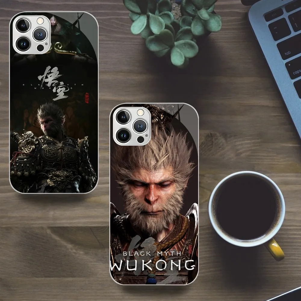 Game Black Myth W-Wukong Phone Case For iphone Tempered Glass 13 12 11 14 X XS XR Pro Mini MAX Plus Cover