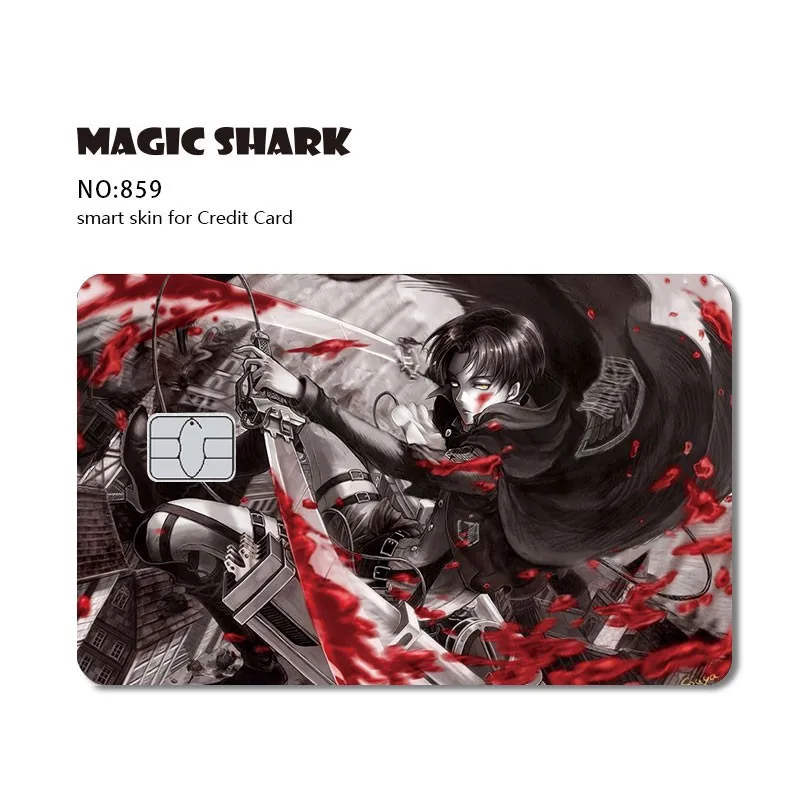 Magic Shark Anime Dragon Titan Army Bear Game PVC Sticker Film Skin Cover for Small Chip Debit Credit Card