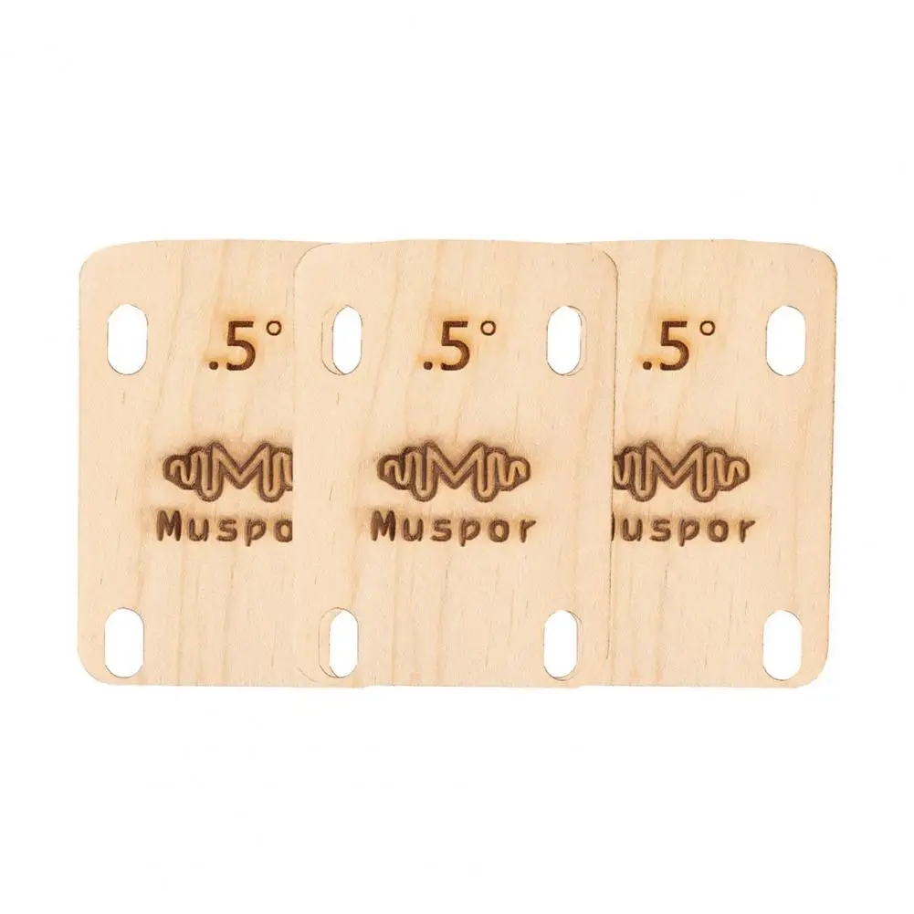 Easy-to-use Guitar Neck Shims 3pcs Guitar Neck Shims Solid Wood Plates Bolt-on Neck Attachment Tools 0.25/0.5/1 Degree Guitar