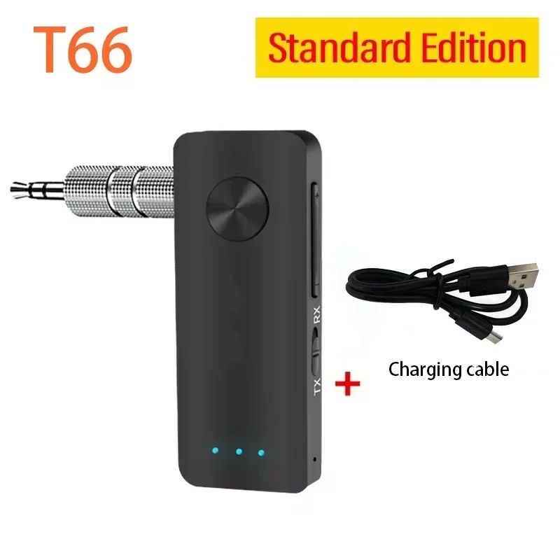 2-in-1 Bluetooth 5.4 Audio Ontvanger Zender Hifi Stereo Draadloze Adapter 3.5MM AUX Met Microfoon Voor Auto Vliegtuig TV PC Speaker