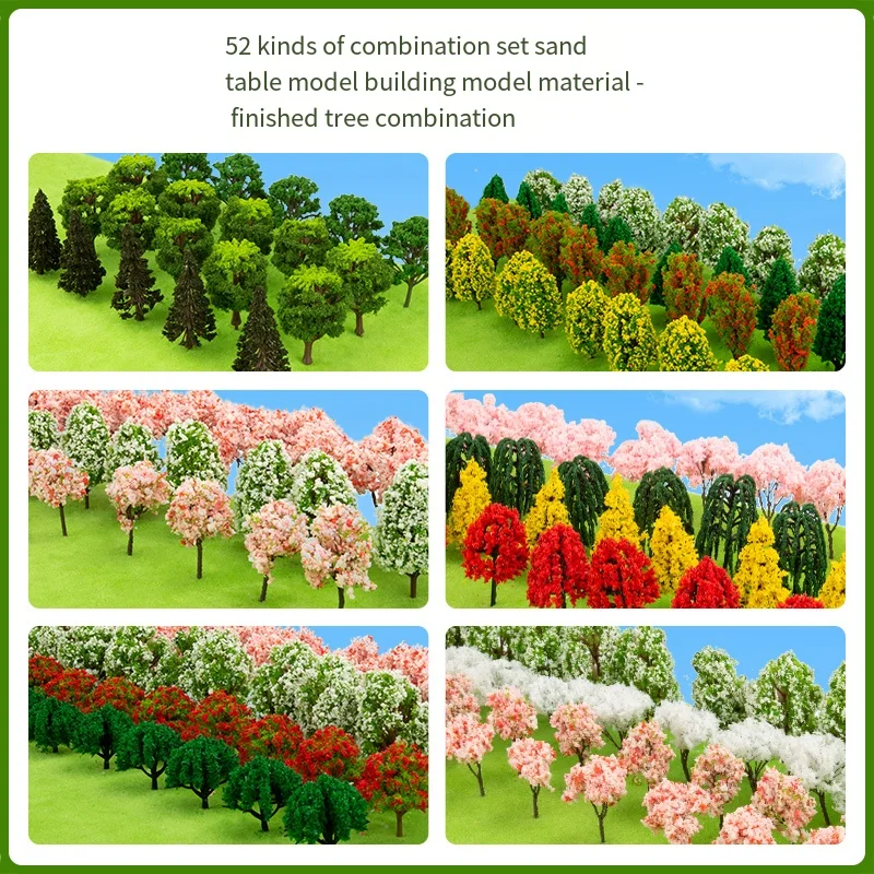 Set di alberi modello fai da te in plastica artificiale in miniatura modello di costruzione di sabbia che fa scena di paesaggio accessori per alberi da giardino giocattoli