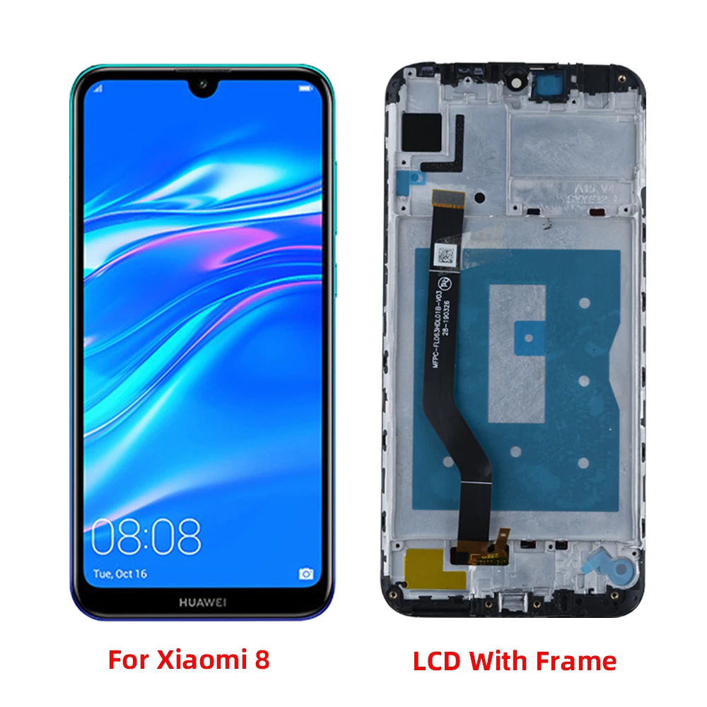 6.26 Inch Y7 Prime 2019 Display For Huawei Y7 2019 LCD Touch Screen Digitizer DUB-L23 DUB-LX1 Y7 Pro 2019 Assembly With Frame