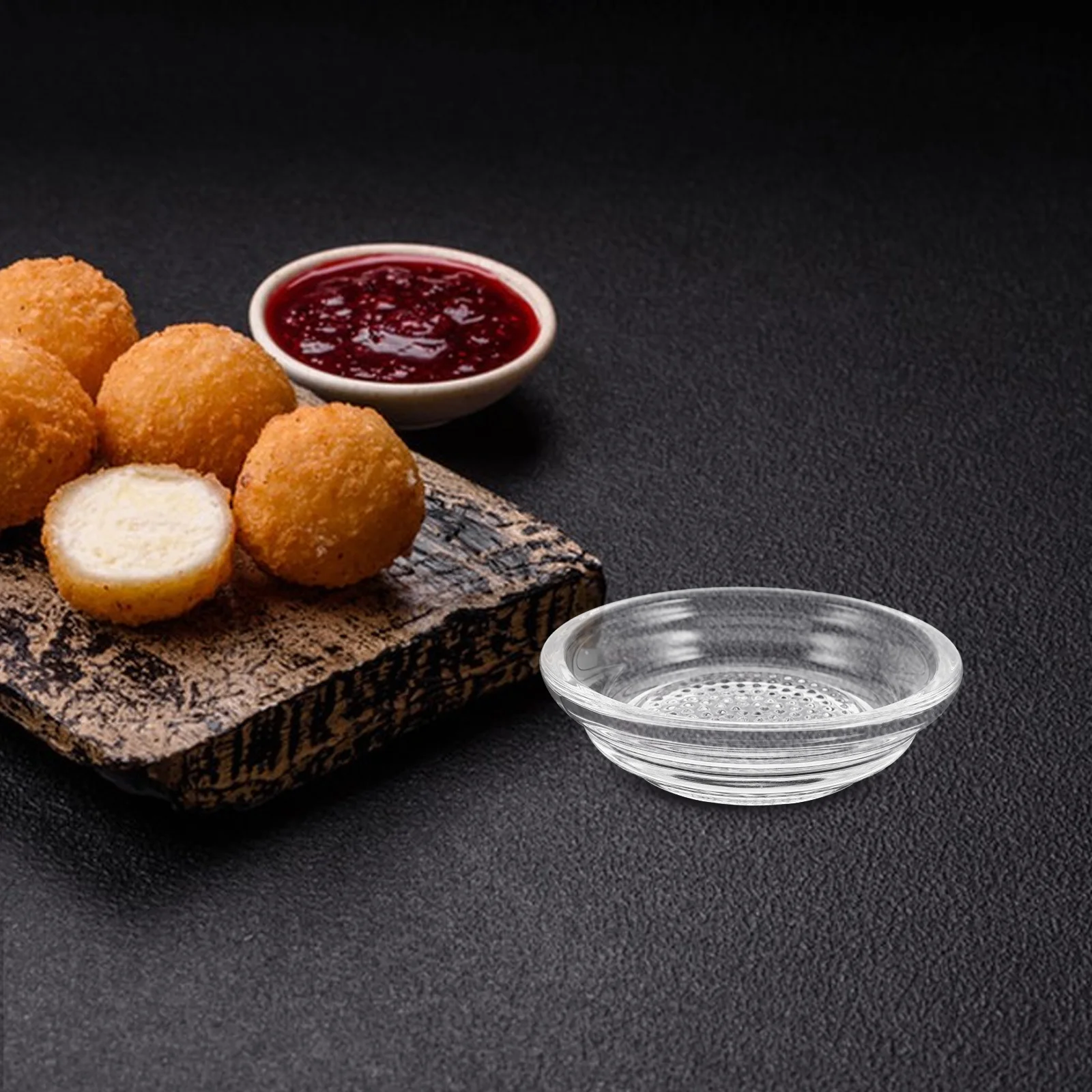 

4Pcs Garlic Grater Plate Clear Manual Grinding Design Small Sauce Dipping Bowls Condiments Serving Dish Garlic Grater Plate